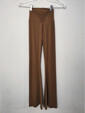 Offline by Aerie Real Me High Rise Ruched Front Flare Leggings Brown XS